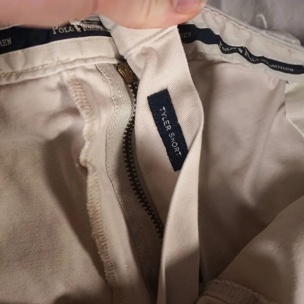 Vintage Polo Ralph Lauren Tyler Shorts Tan Beige Chino 38